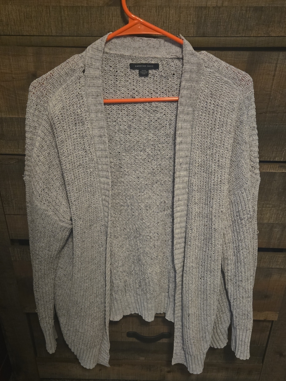 American Eagle Outfitters Light Heather Gray Open Cardigan